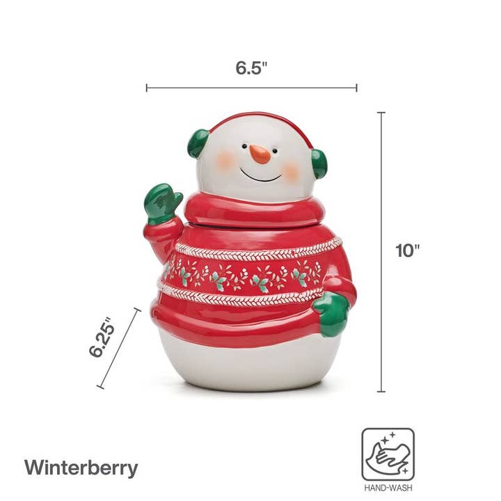 RED GREEN Winterberry Swtr Snwmn 10In Cookie Jr Photo Box for wholesale on Faire3
