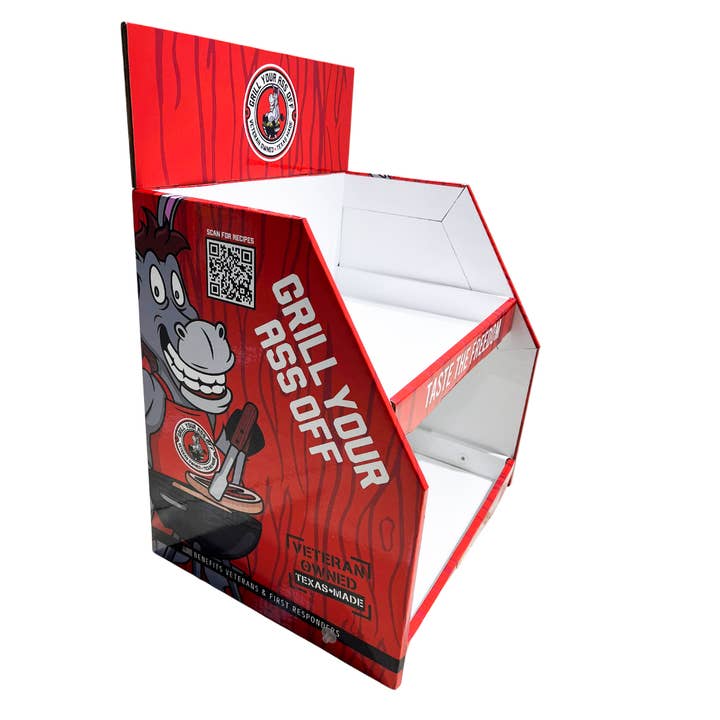 Grill Your Ass Off - Spices, Rubs, Seasonings, Sauces, Jerky - Wholesale Retailer display – Food & Drink - Counter Top Display-Small Product Display Rack1