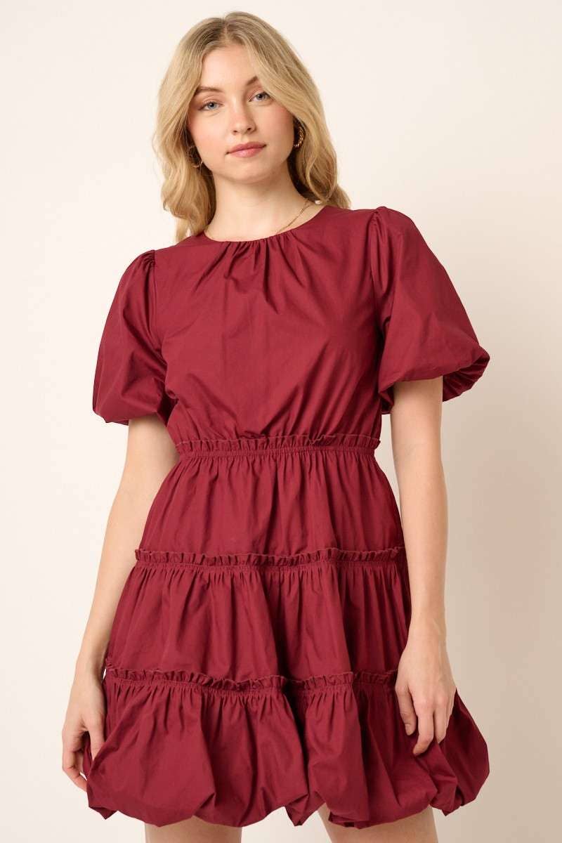 mittoshop - Wholesale Dress - Women's - BALLOON SLEEVE BUBBLE HEM MINI DRESS18