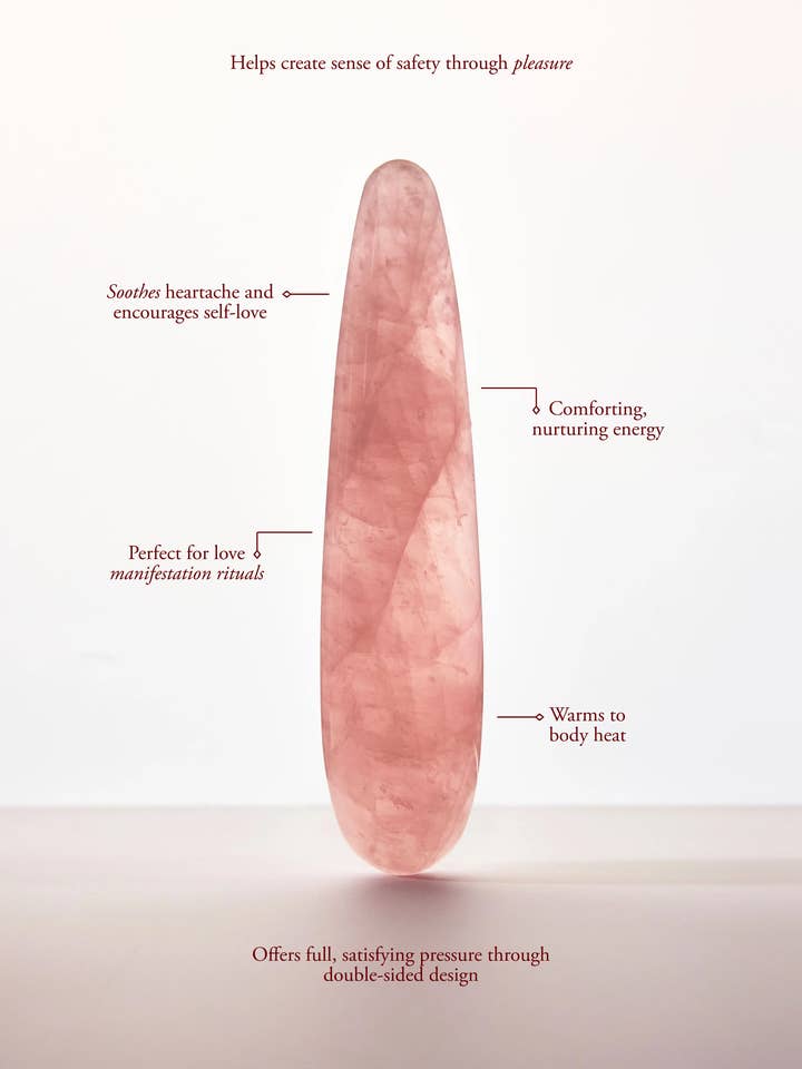 Heart Original Crystal Dildo - Rose Quartz for wholesale by Chakrubs