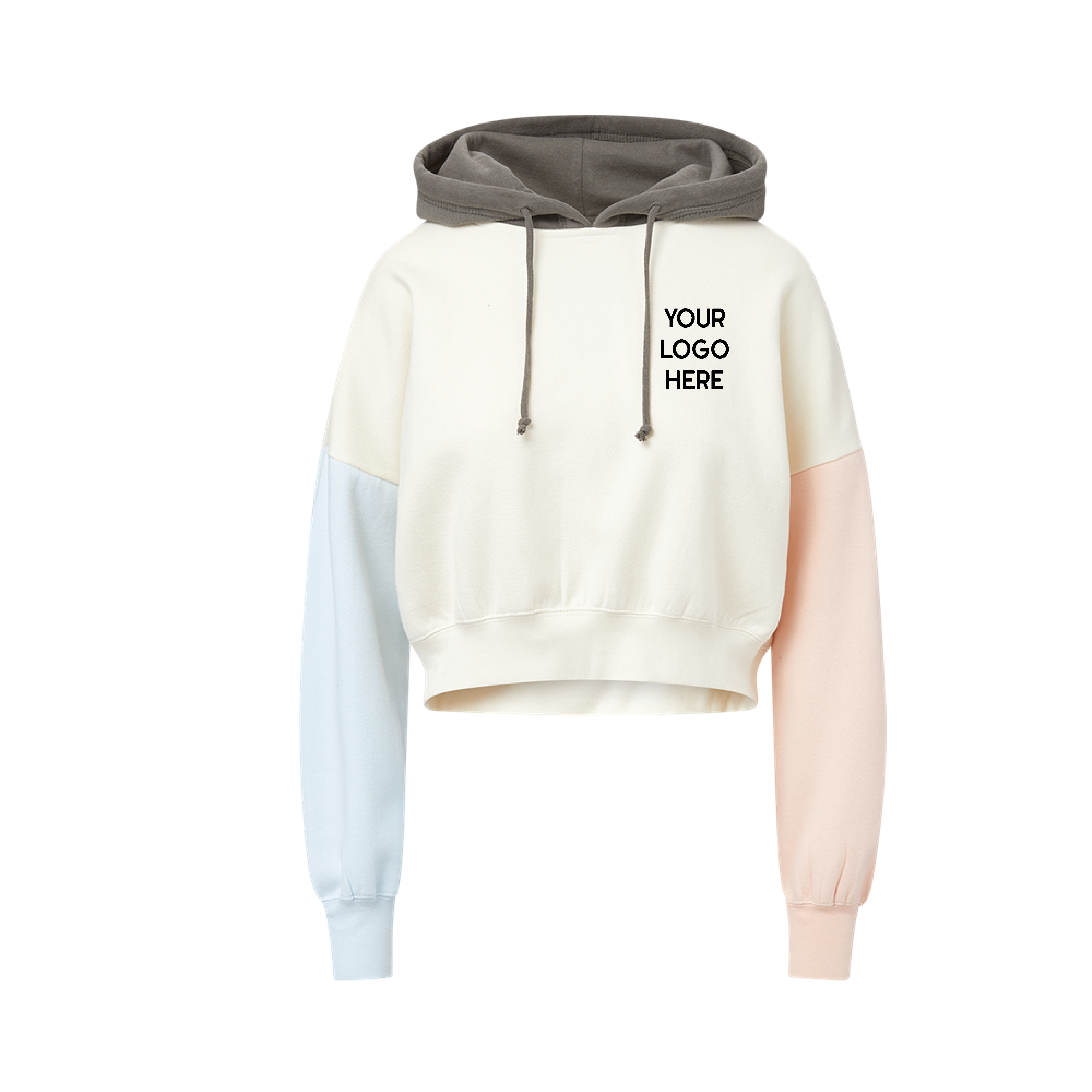 Roaming Buffalo Design Co - Wholesale Graphic Sweatshirt - Women's - Custom Business Logo Crop Colorblock Hoodie0