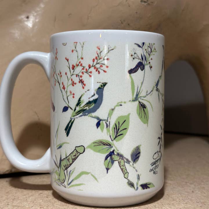 Crooked Halo - Wholesale Coffee Mug - Wild Flower Penis 15oz Ceramic Coffee Mug