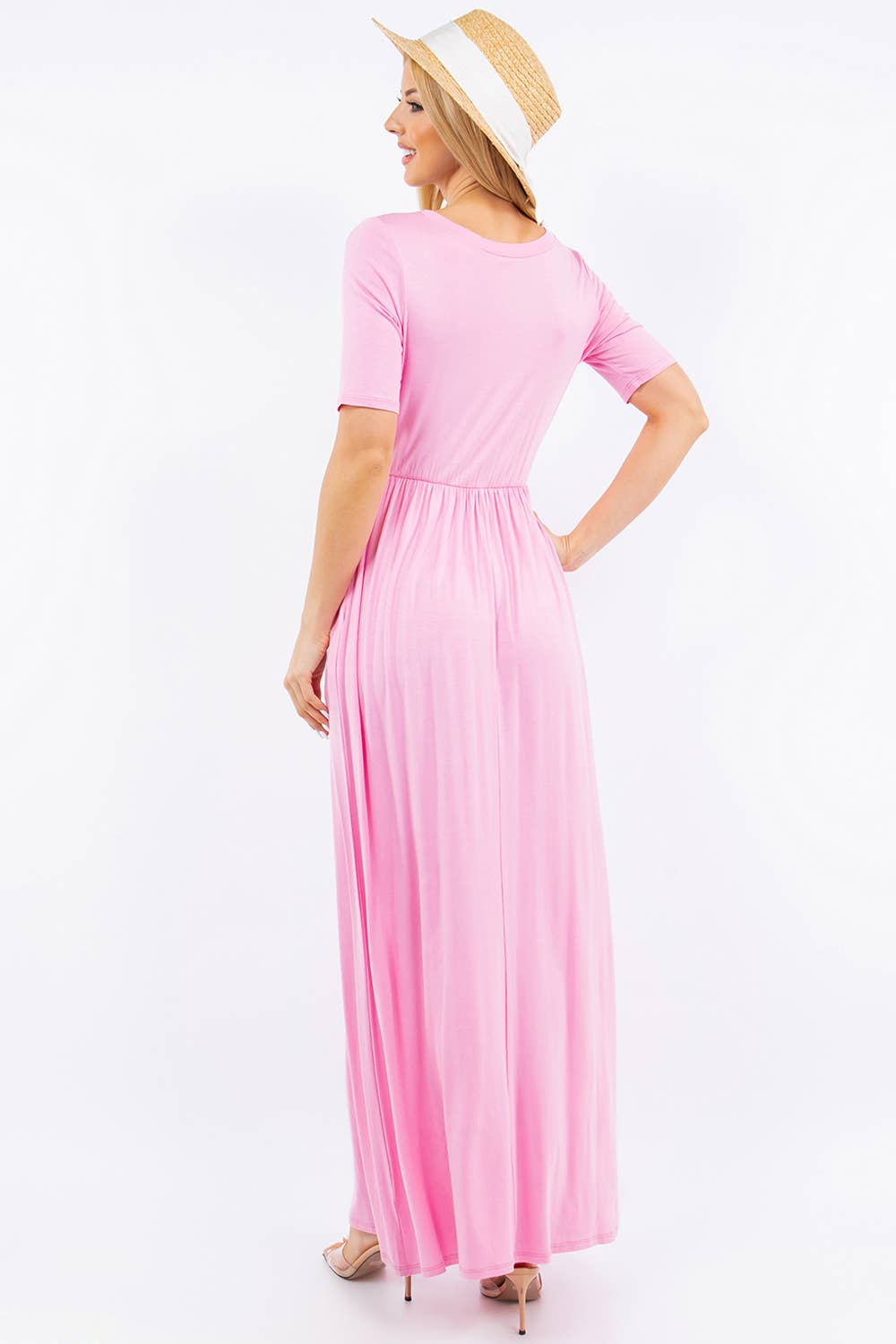 Celeste Clothing - Wholesale Dress - Women's - PLUS SIZE MODEST MAXI DRESS WITH POCKETS -CD23411T-PL22