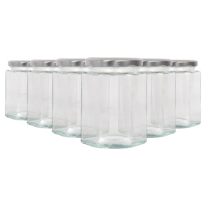 Rinkit Ltd – wholesale Jar – 250ml Hexagonal Glass Jam Jar with Lid