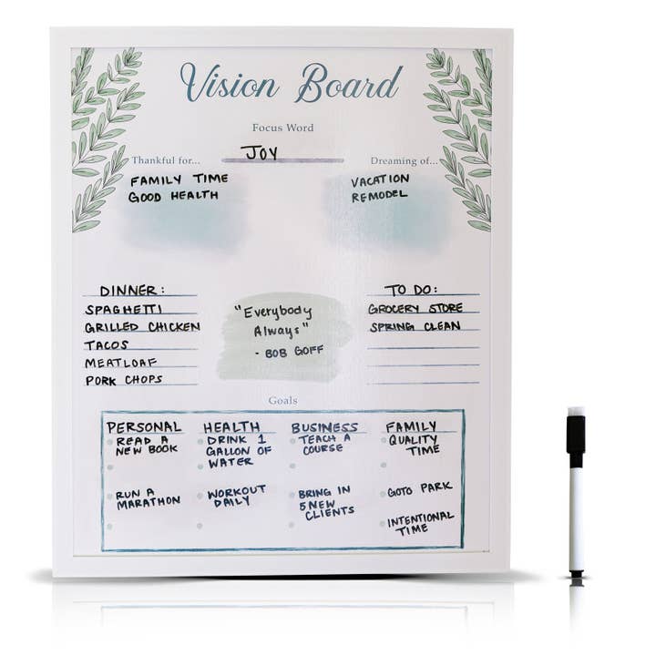 Dry Erase Vision Board for wholesale by The Living Family