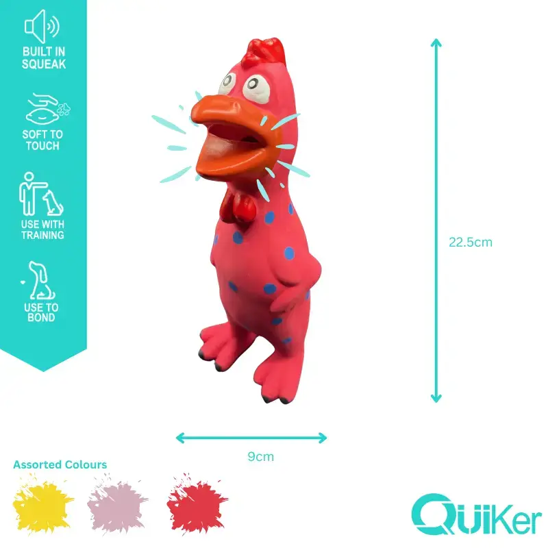 Quiker Pet Products - Wholesale Pet Squeaky Toy - Dog - Latex Honking Chicken Dog Toy - 72 Pack Outer3