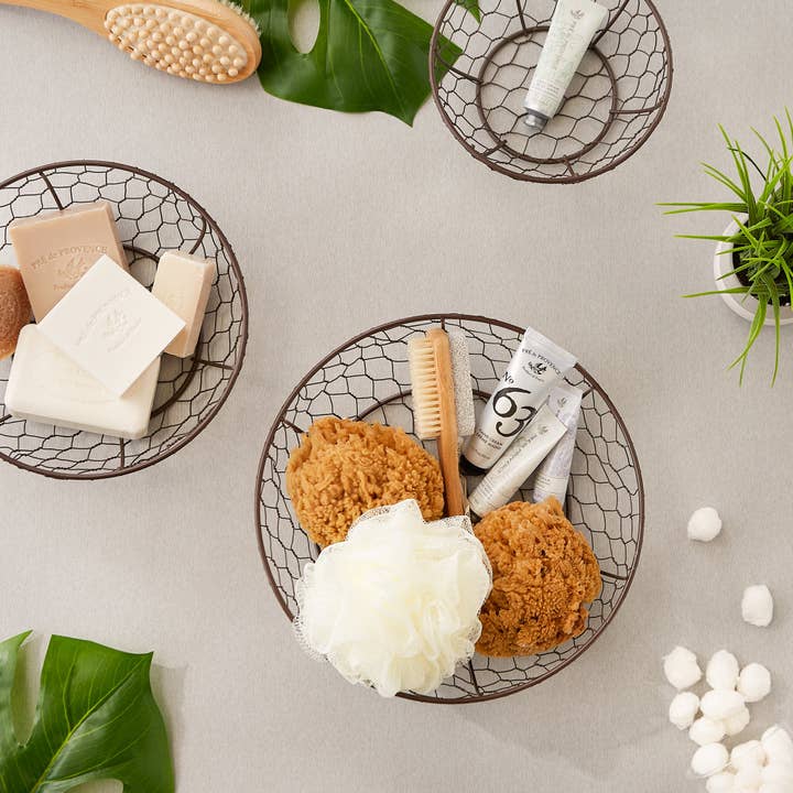 RSVP International - Wholesale Basket - Chicken Wire Hanging Basket - Bronze3