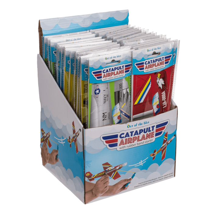Out of the blue KG - Vente Avion miniature – enfant - Avion avec lanceur à élastique, environ 20 cm, 8 modèles assortis2