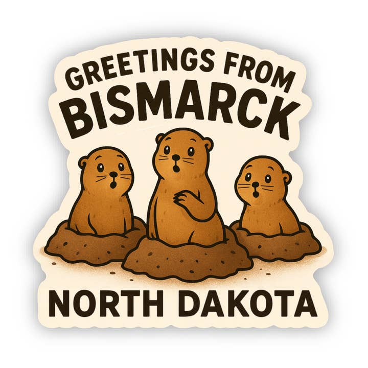 Bismarck North Dakota Prairie Dog Sticker for wholesale by Jones Sticker Co