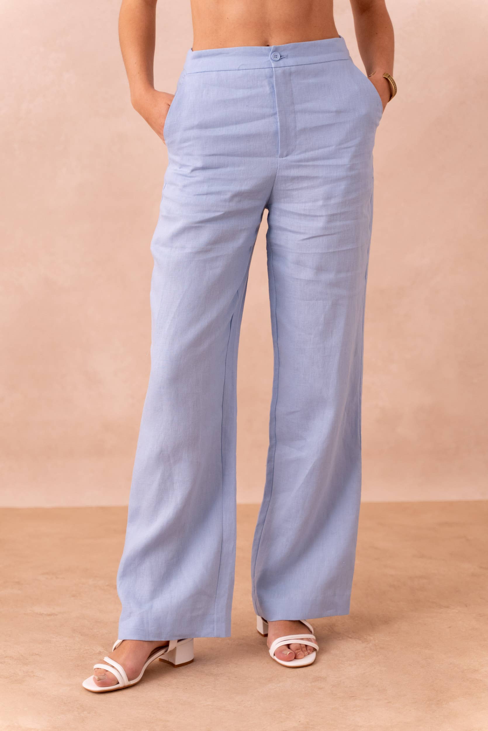 Attentif Paris - Wholesale Pants - Women's - [Linen] Plain straight trousers in premium quality linen43