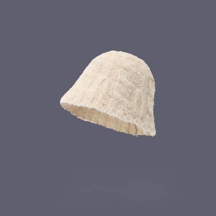 Funkyrel® Atzbranding Limited - Wholesale Bucket hat – Women's - Haila - Solid Color Knitted Bucket Hat2