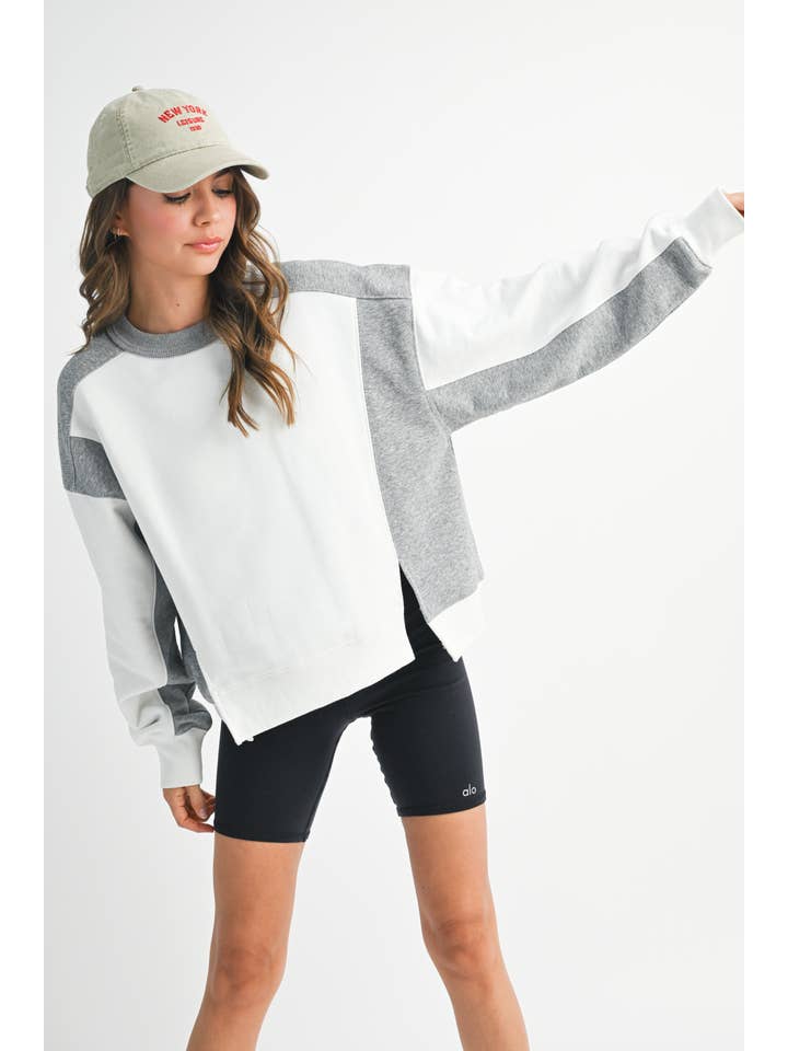 AEMI + CO - Wholesale Sweatshirt - Women's - 9106FK Colorblock Terry Pullover Sweatshirt19