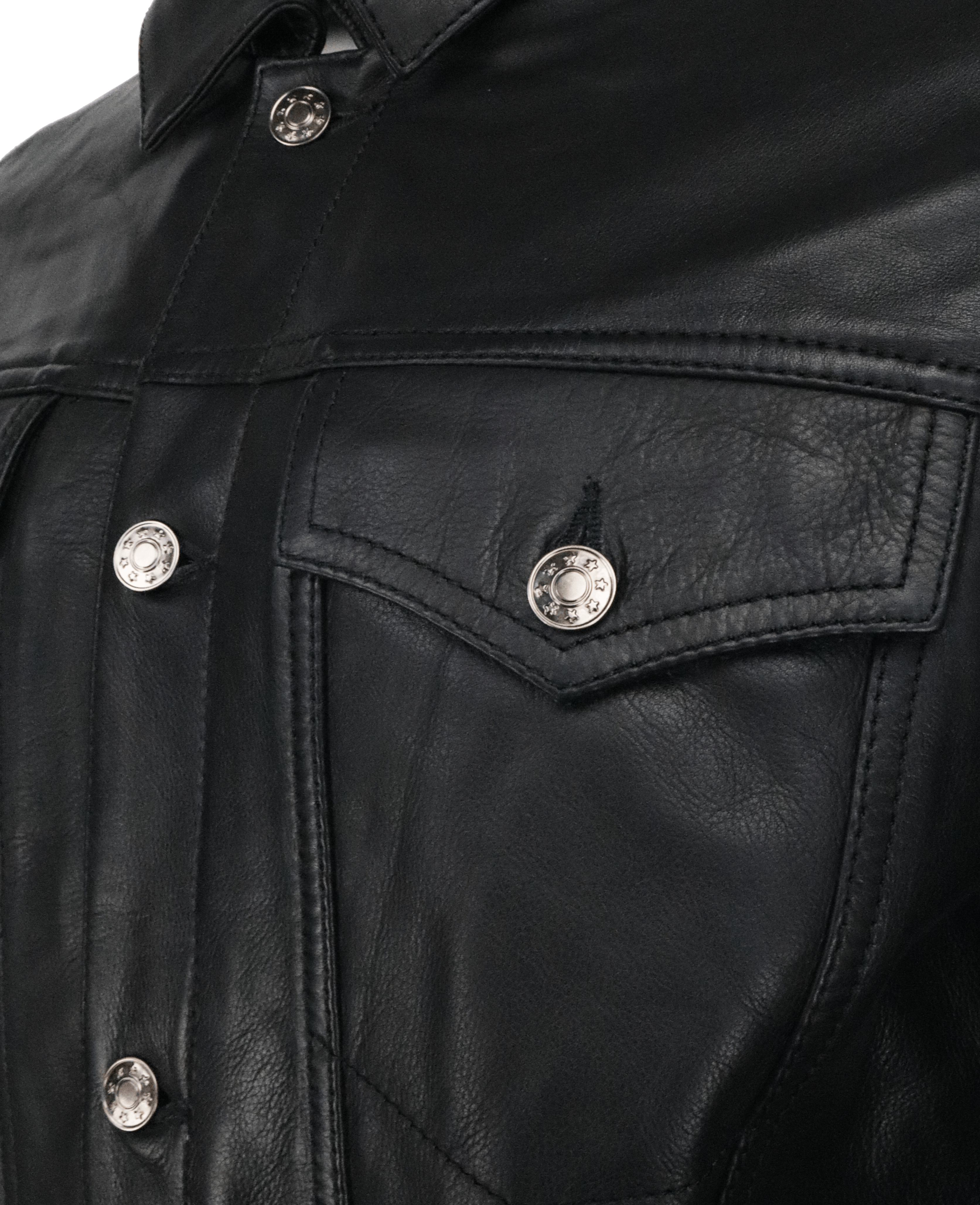 Schwarz Herren Lederjacke Jeans JKT - Cow Waxy für den Großhandel auf Faire5