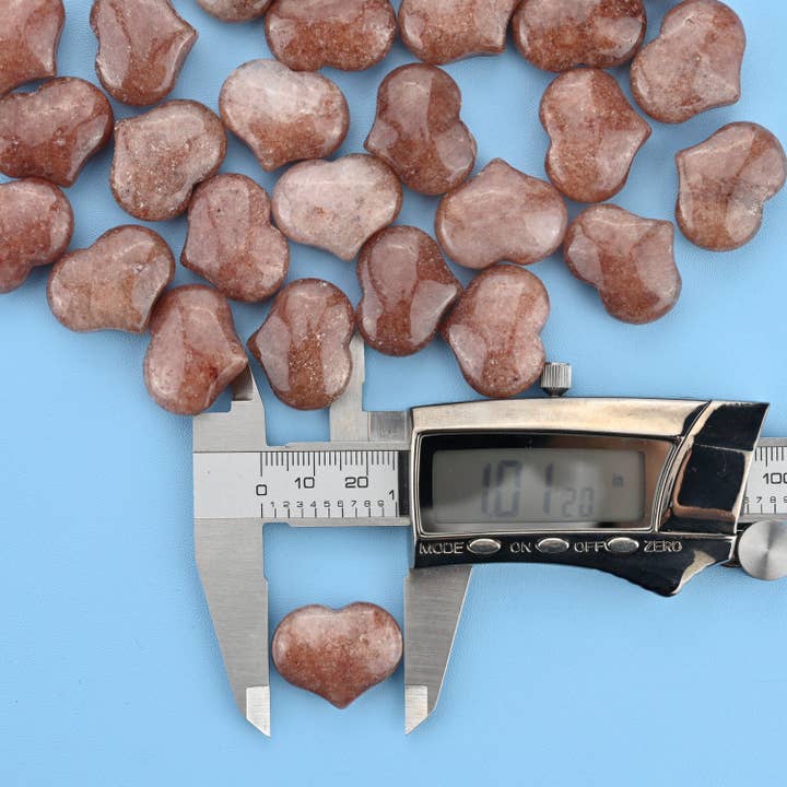 ilovebeadsusa - Vente Pierre et cristal de spiritualité - Pierre précieuse en forme de cœur gonflé sculptée en quartz fraise de 25 x 20 mm6