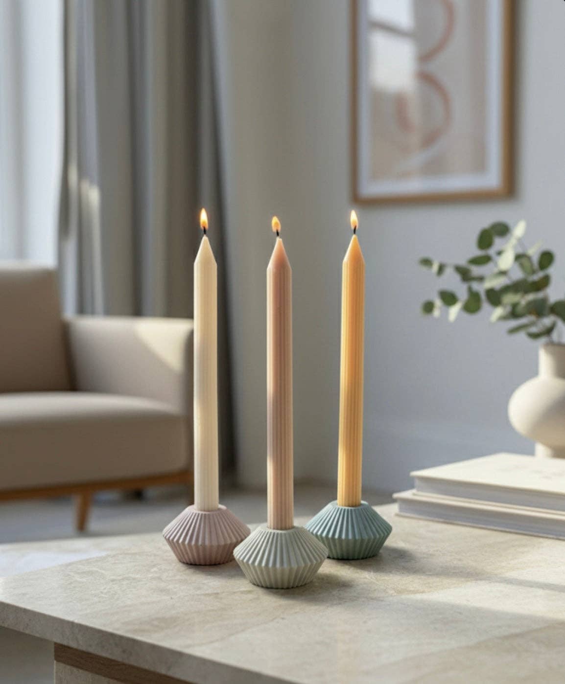 CandlesCo Australia - Vendita all'ingrosso Candele cilindriche/candelieri - Candela in cera di soia con punta a coste sottili2