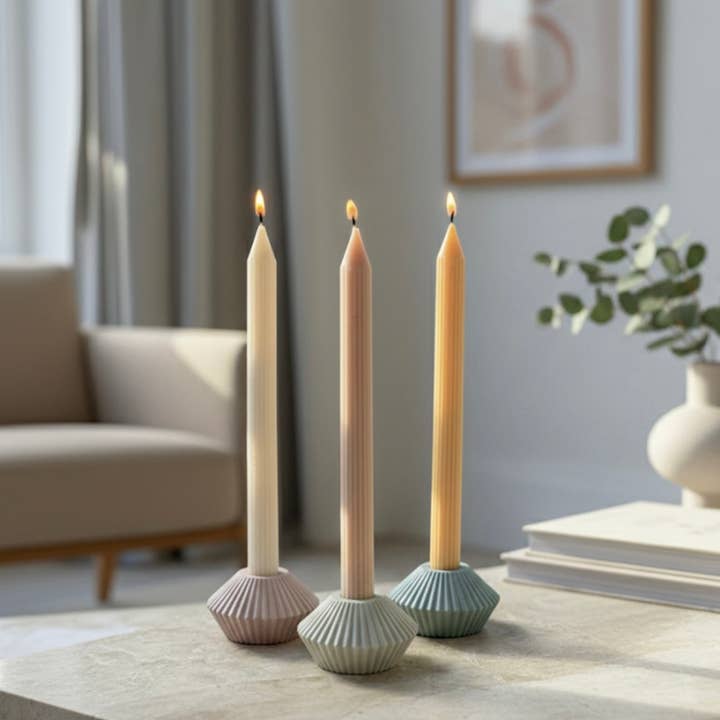 CandlesCo Australia - Vendita all'ingrosso Candele cilindriche/candelieri - Candela in cera di soia con punta a coste sottili2