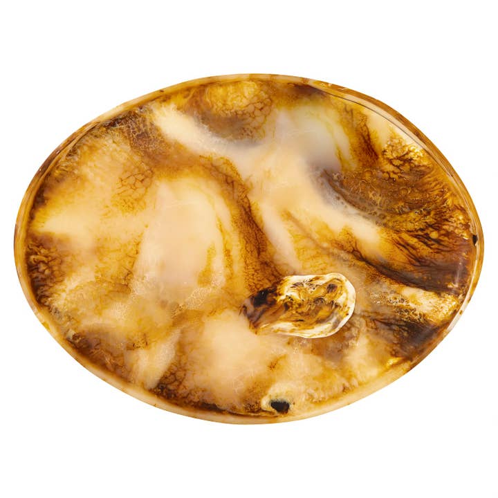 Tortoiseshell Resin Tray Dia 23.6" for wholesale on Faire6
