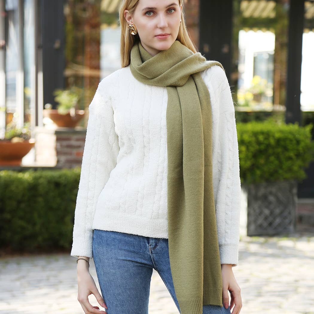 Fashion City - Wholesale Scarf - Women's - Solid Color Soft Ribbed Oblong Scarf14