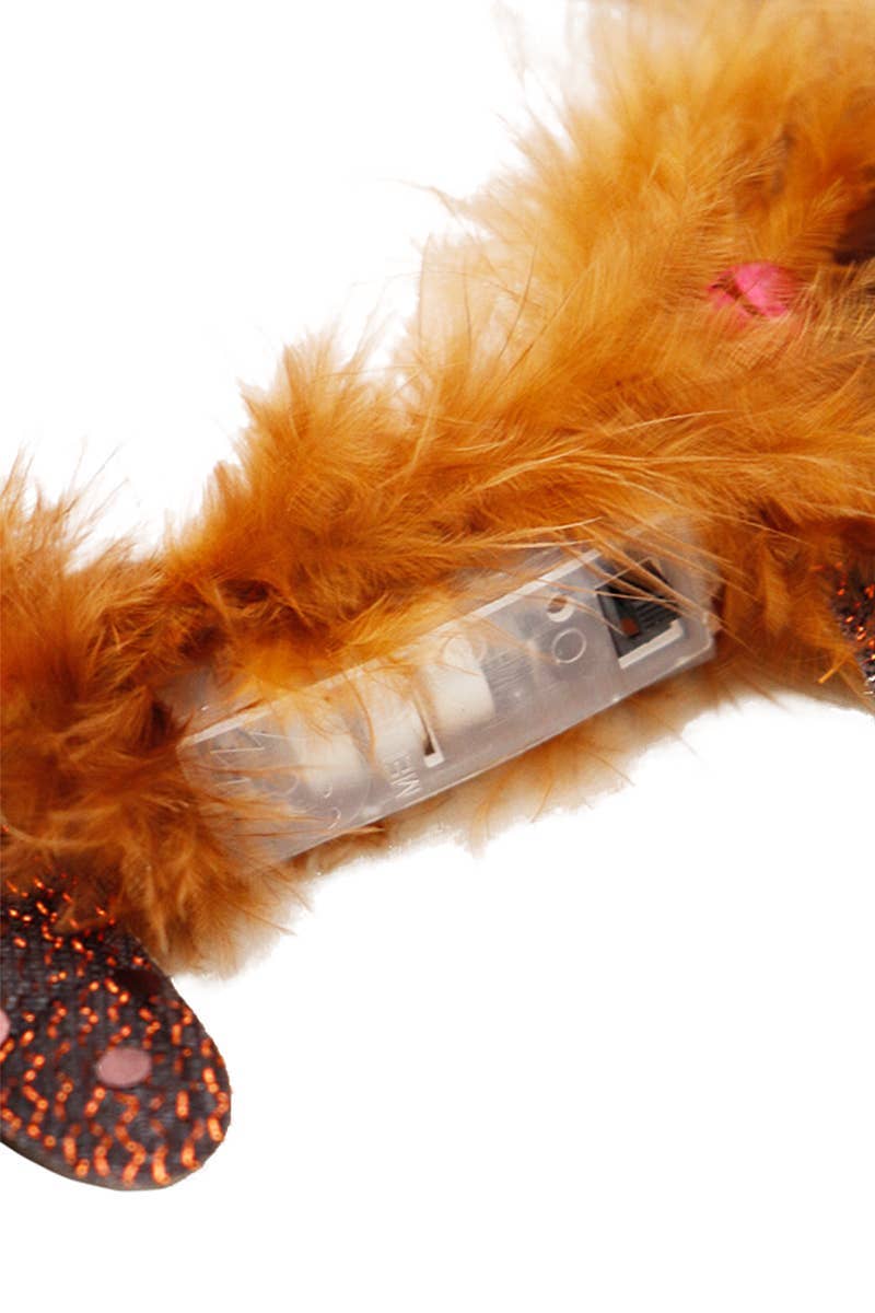 BROWN Reindeer Fuzzy Antler Led Light-up Hairband for wholesale on Faire5