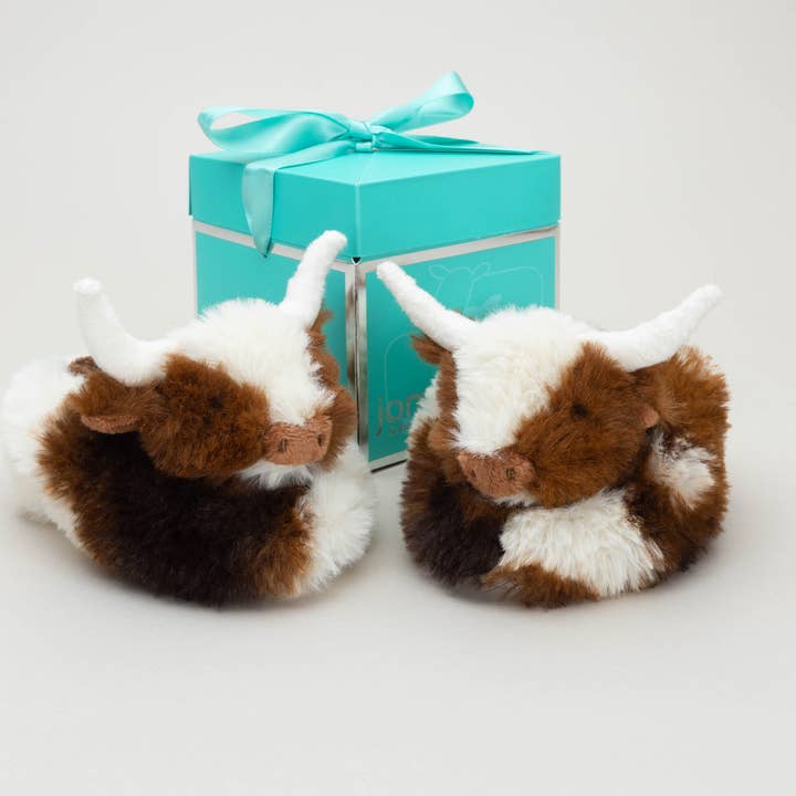 Jomanda Soft Toys & Accessories - Wholesale Slippers - Baby - Texas Longhorn Highland Cow Plush Baby Slippers House Shoes