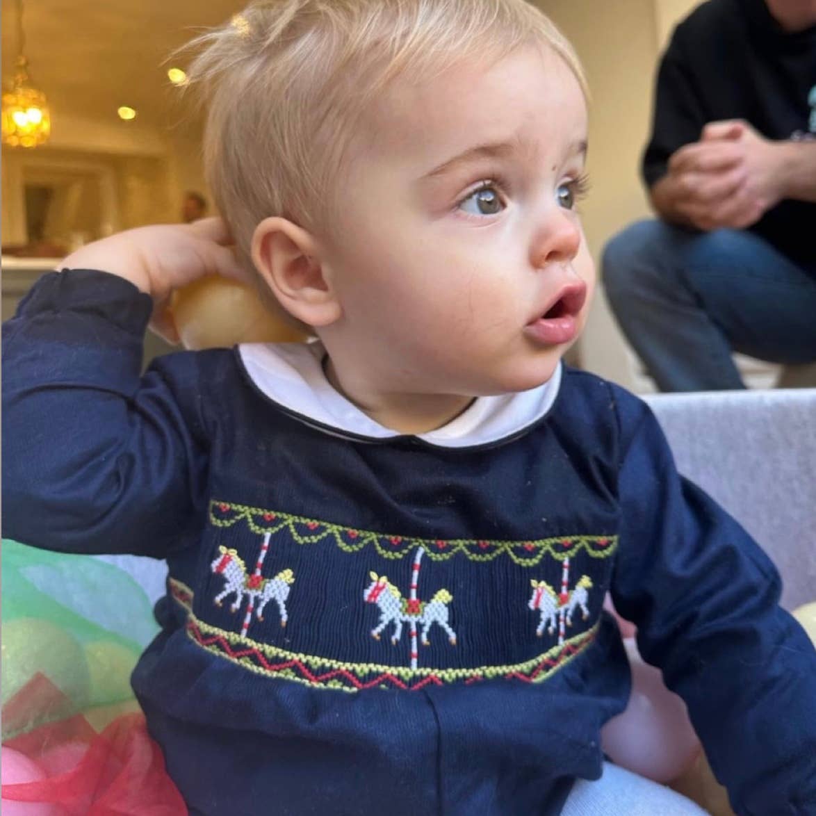 Annafie London Ltd - Vente Barboteuse – bébé - Combishort smocké HORSE CAROUSEL5