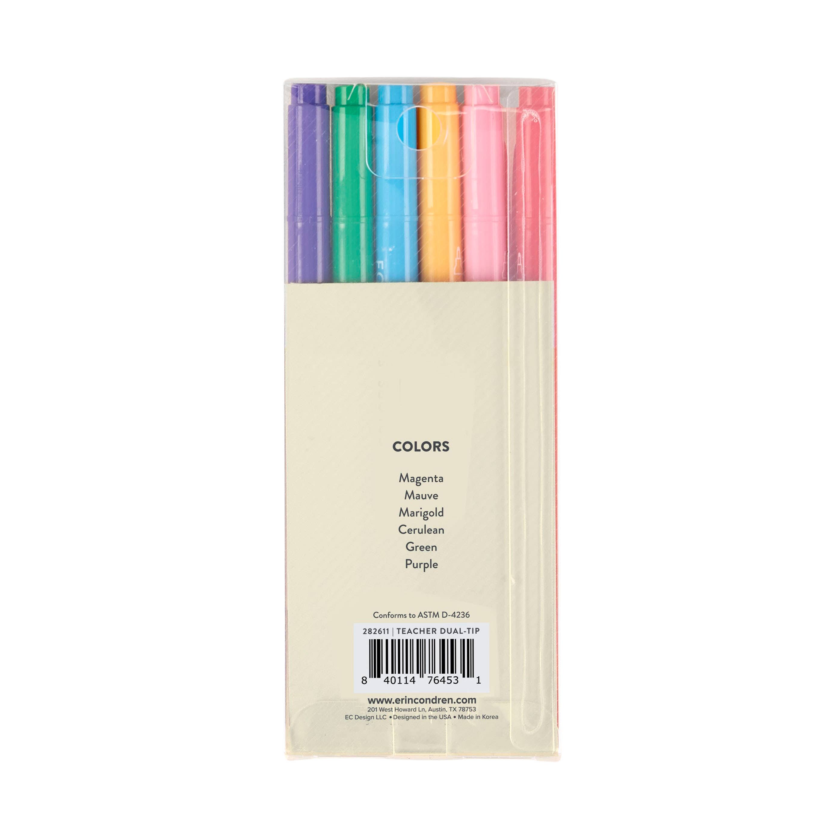 Erin Condren Design - Wholesale Marker - Teacher Dual-Tip Markers 6-pack6