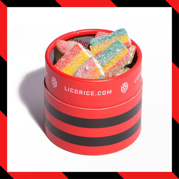Licorice.com | Caramels.com | Taffy.com - Wholesale Licorice - Sour Rainbow Licorice Sarah's Favorite - (8oz Tube)