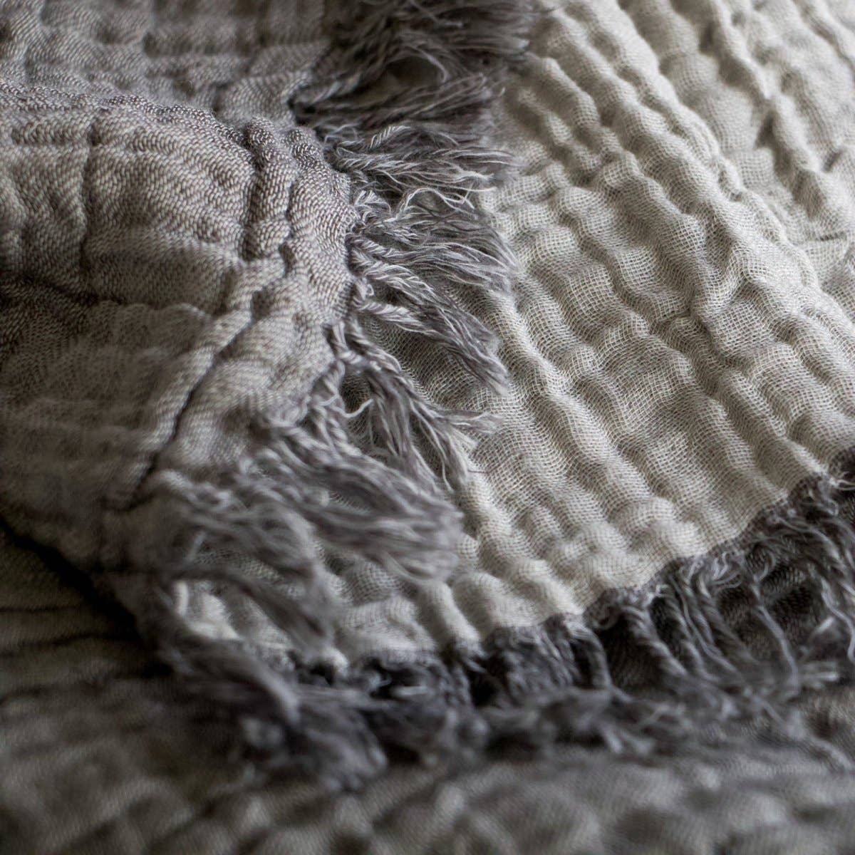 Primitive – wholesale Throw blanket – Carignan Reversible Gauze Muslin Throw Plaid Blanket W017