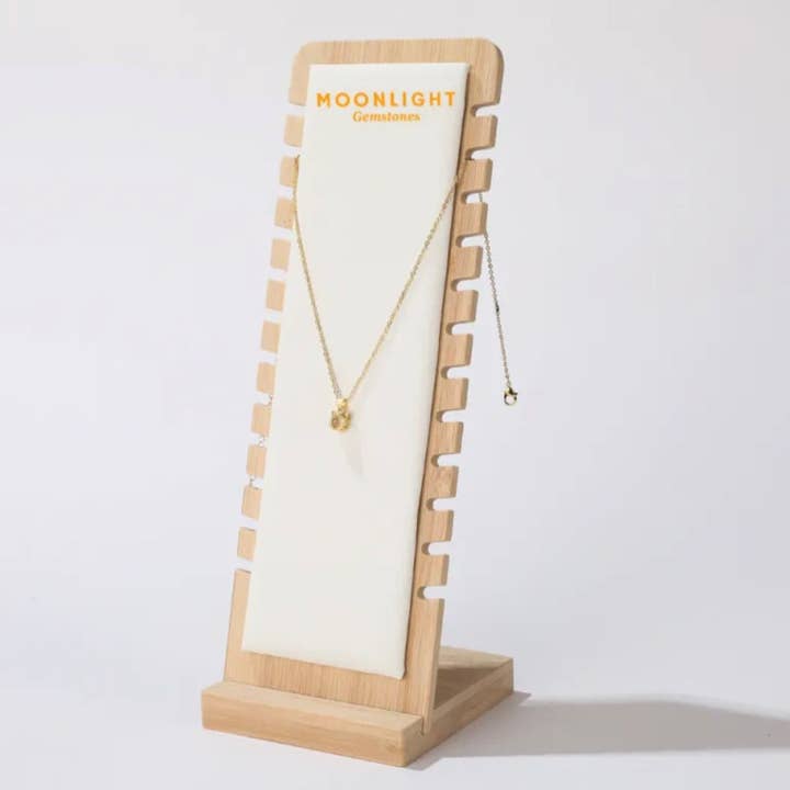 Moonlight Gemstones - Venta al por mayor Soportes y estantes de exposición de joyas - Expositor para 12 collares, organizador de joyas elegante y funcional