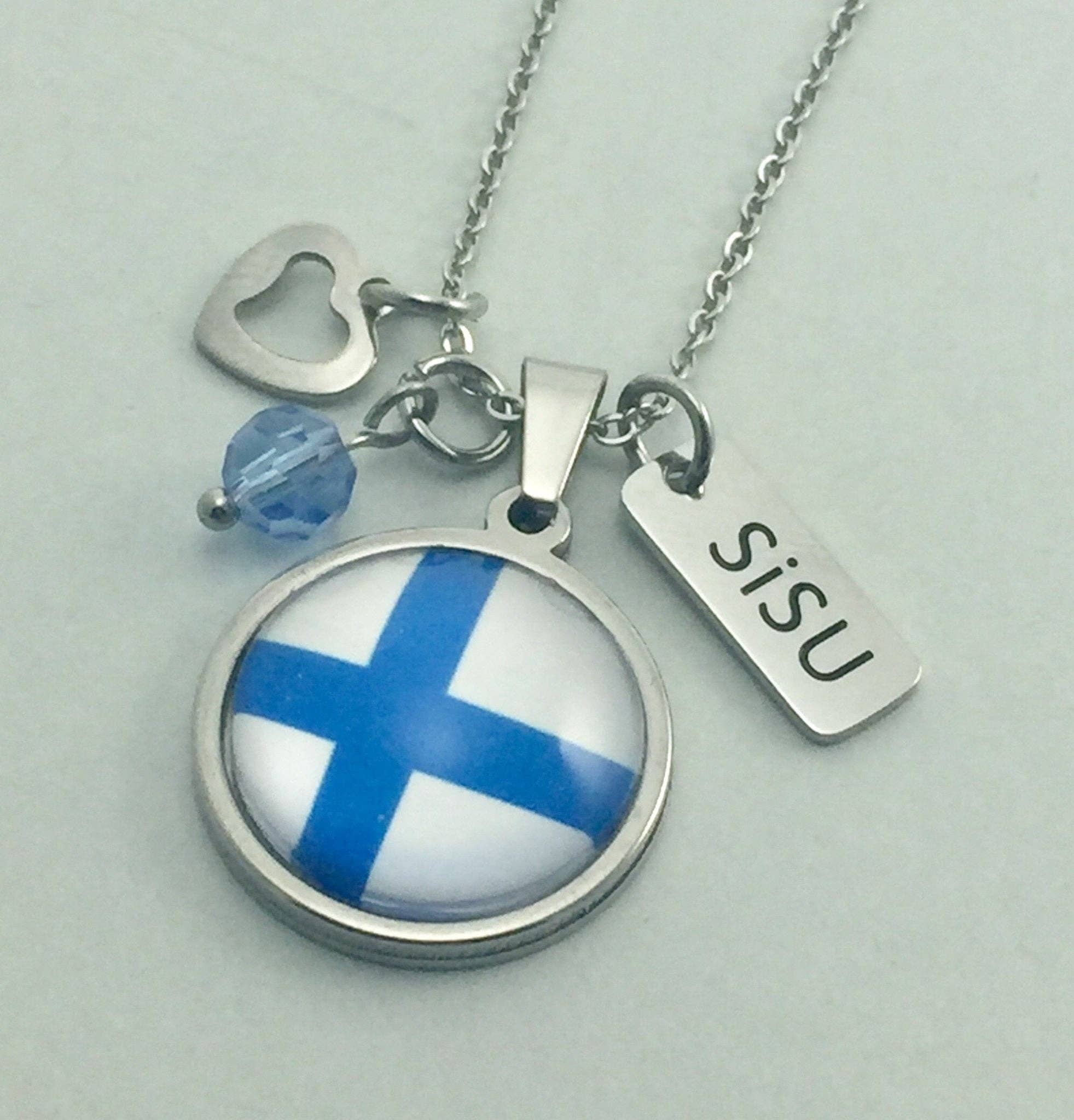 Be Inspired UP - Wholesale Pendant/Charm Necklace - Finnish Flag Pendant2