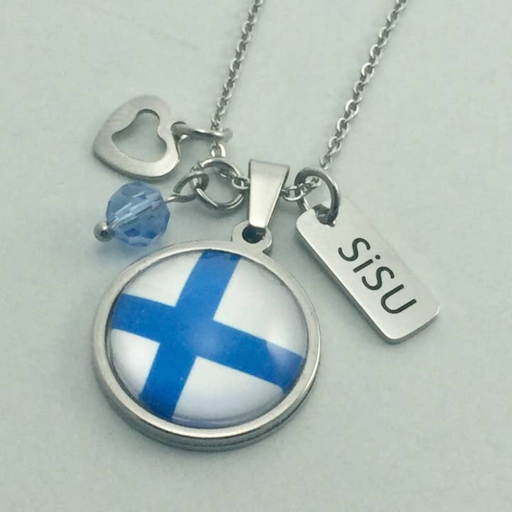 Be Inspired UP - Wholesale Pendant/Charm Necklace - Finnish Flag Pendant2