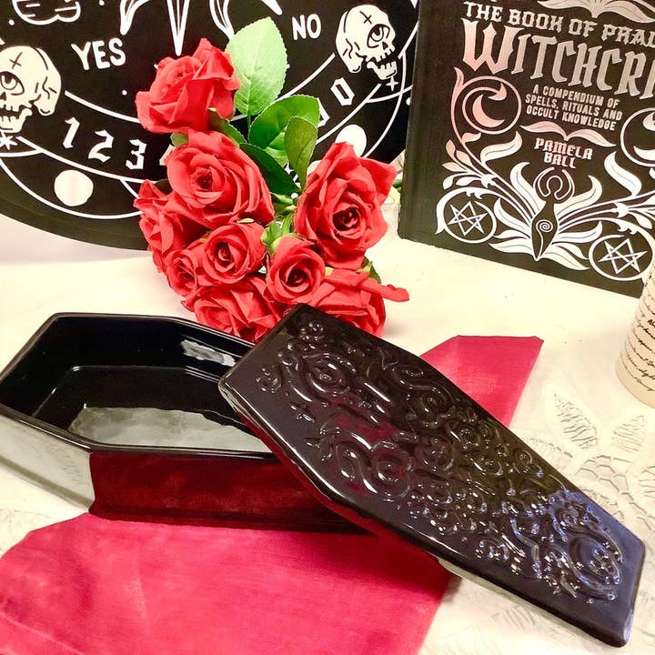 Caja de joyería de Halloween. Decoración de cerámica con forma de ataúd. para venta al por mayor de All Little Cute Things