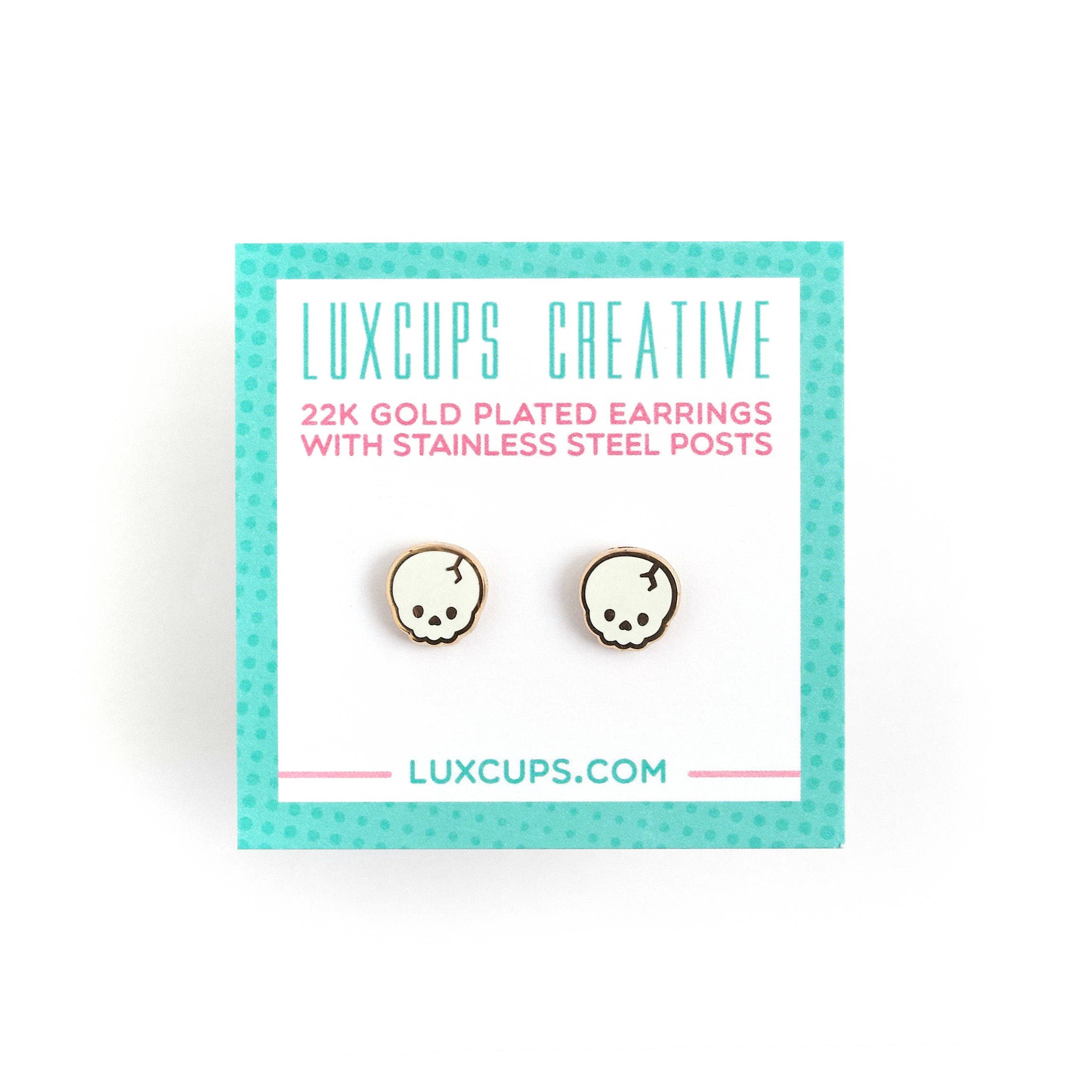 LuxCups Creative - Wholesale Stud/Post Earrings - Skull Earrings1