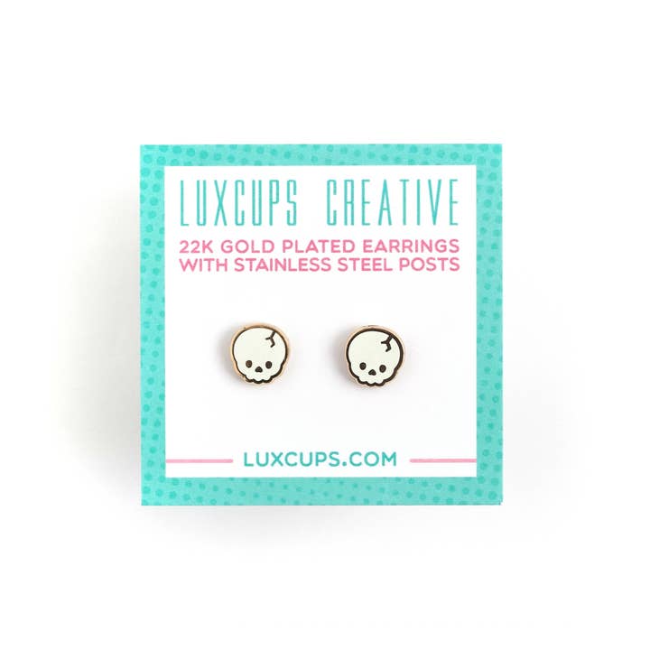 LuxCups Creative - Wholesale Stud/Post Earrings - Skull Earrings1