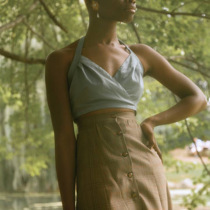 Glamour Girl zijden haltertop voor wholesale door House of Aama