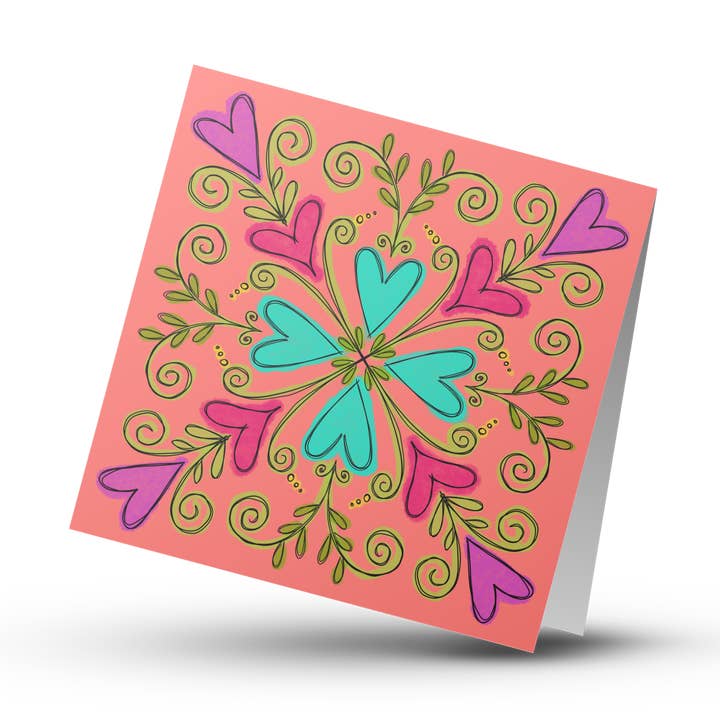 Mandala Heart kaart voor wholesale door Printed Hugs