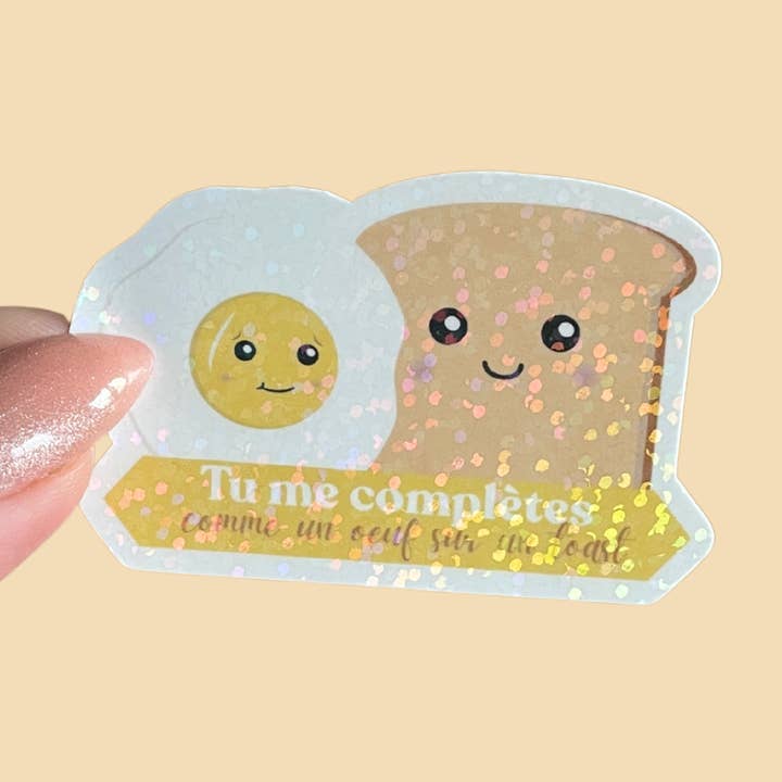 Autocolante - declaração fofa - torrada e ovo por atacado de Atelier Naholi