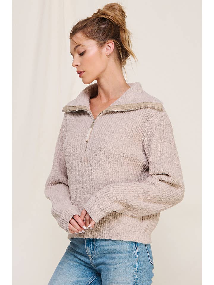 Allie Rose - Wholesale Sweatshirt - Women's - Plush Half Zip Pullover Sweater10