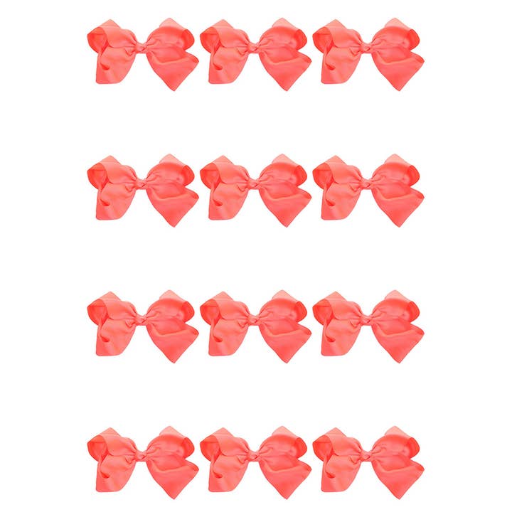Hana - Wholesale Hair Bow - Kids - 8 Inch Hair Bow With Alligator Clip (12pc)24
