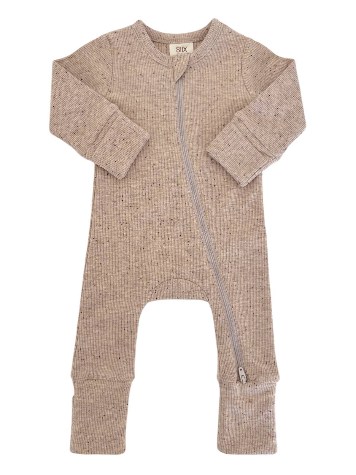 SIIX Collection – Engroshandel Romper - Baby – Tan Speckle / 2-vejs lynlås romper1