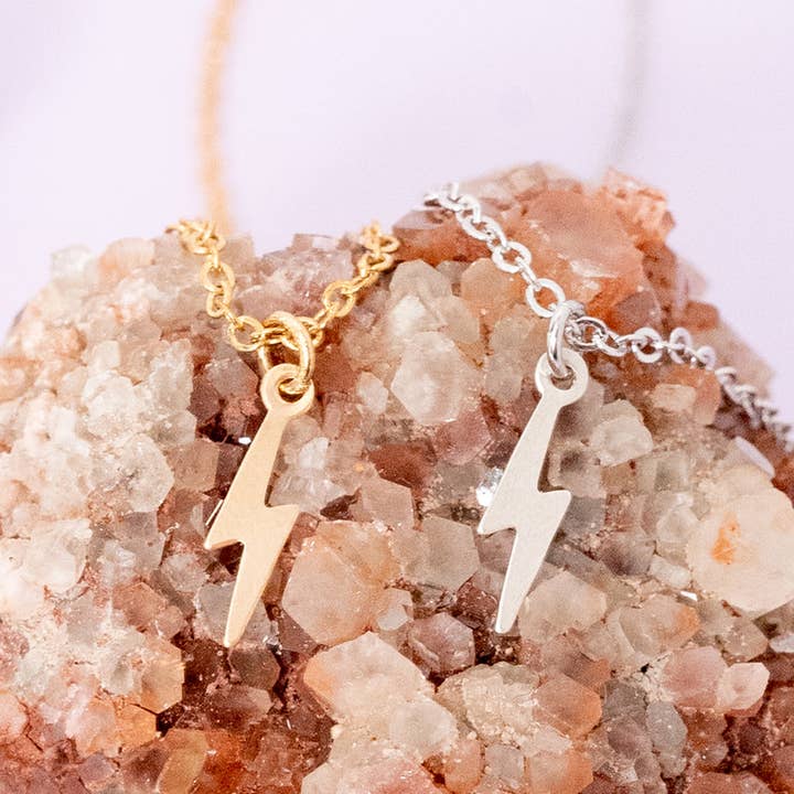 Lighting Bolt Charm Pendant Necklace Thunder Nature Sky Gift for wholesale by Rebecca Accessories LLC