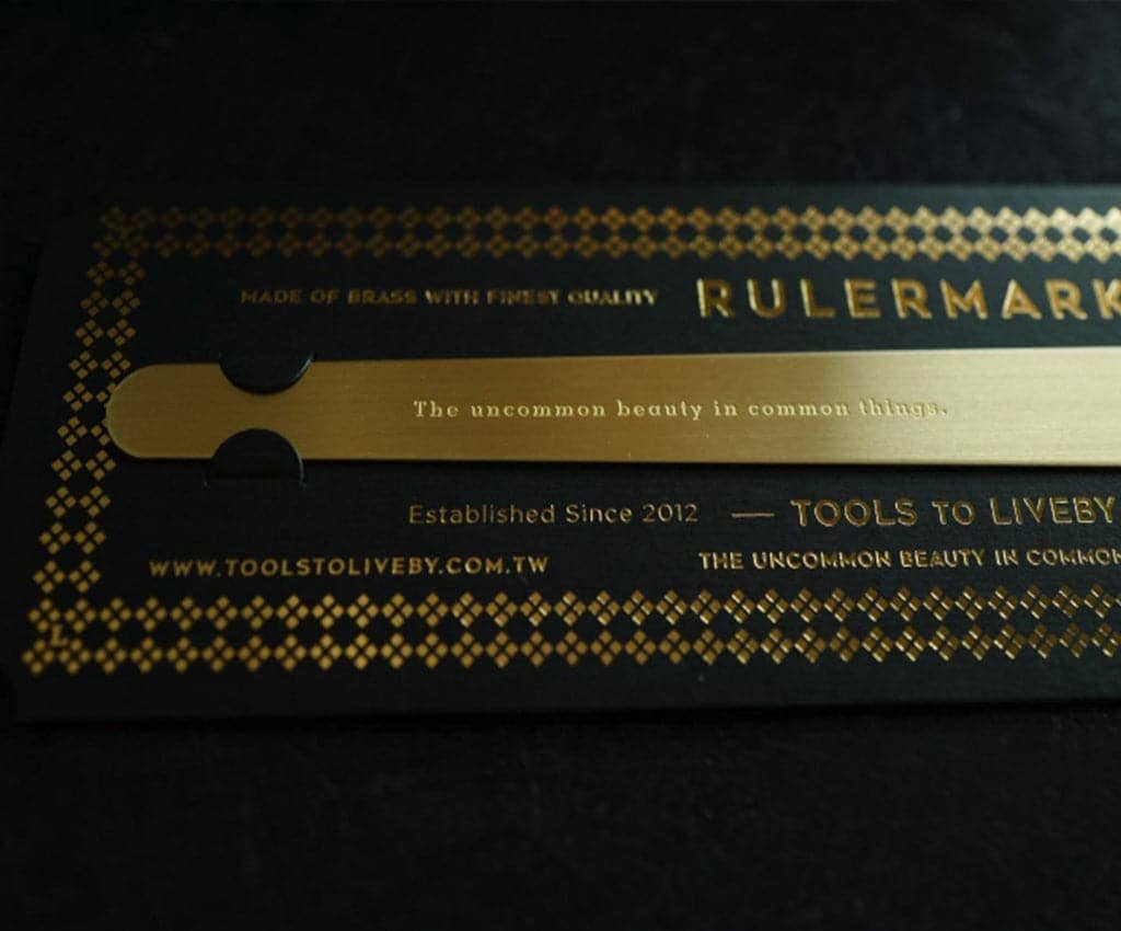 Notable Designs (UK) – wholesale Bookmark – Tools to Live By - Brass Rulermark4