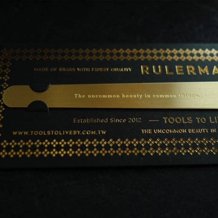 Notable Designs (UK) – wholesale Bookmark – Tools to Live By - Brass Rulermark4