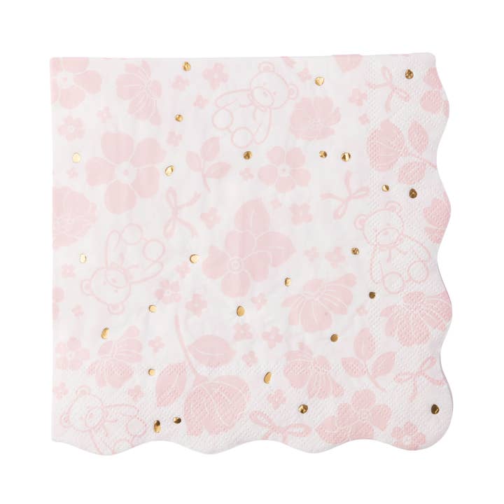 Bonjour Fête – wholesale Engångsservett – EMMA BJÖRN ROSA STORA SERVETTER0