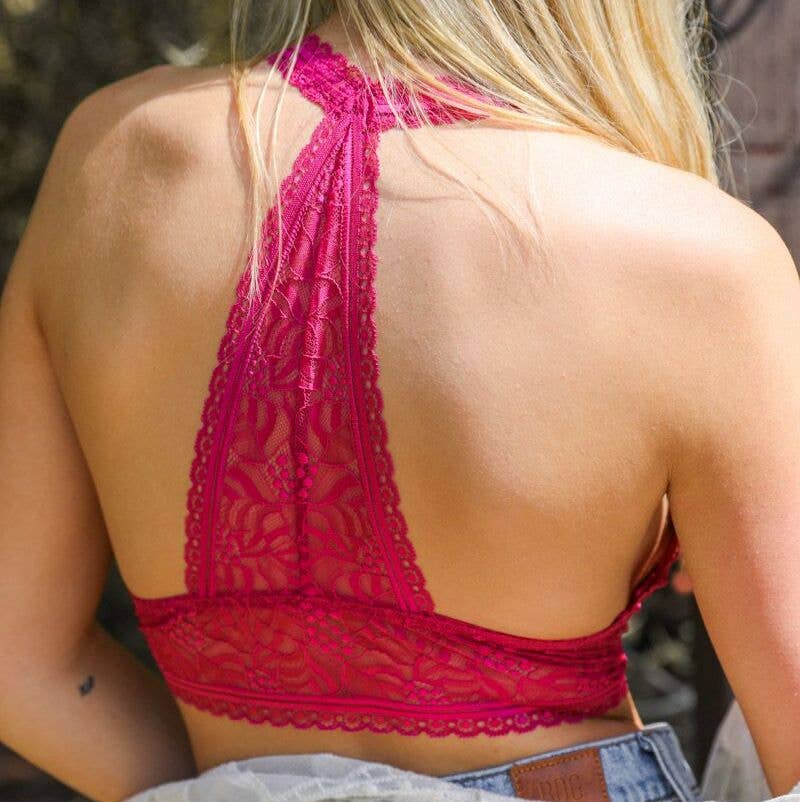 Leto Accessories – Engroshandel Bralette - Dame – Geometrisk blonde racerback-bh i halter-stil1