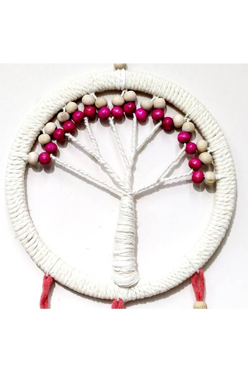 Aladdin - Wholesale Ornament - Mixperi | Pomegranate Blossom Color Leafed Tree of Life Macrame Wall Ornament2
