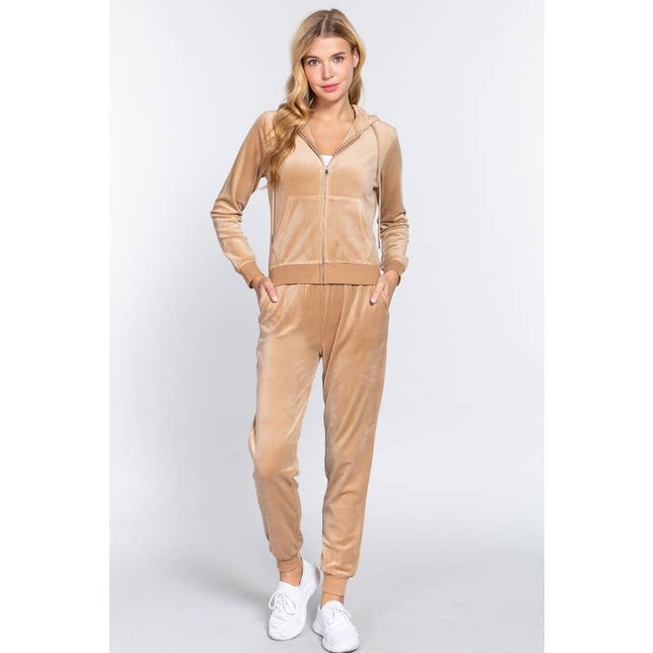 Paperdoll - Wholesale Jacket – Women's - LONG SLV VELOUR HOODIE JACKET 19