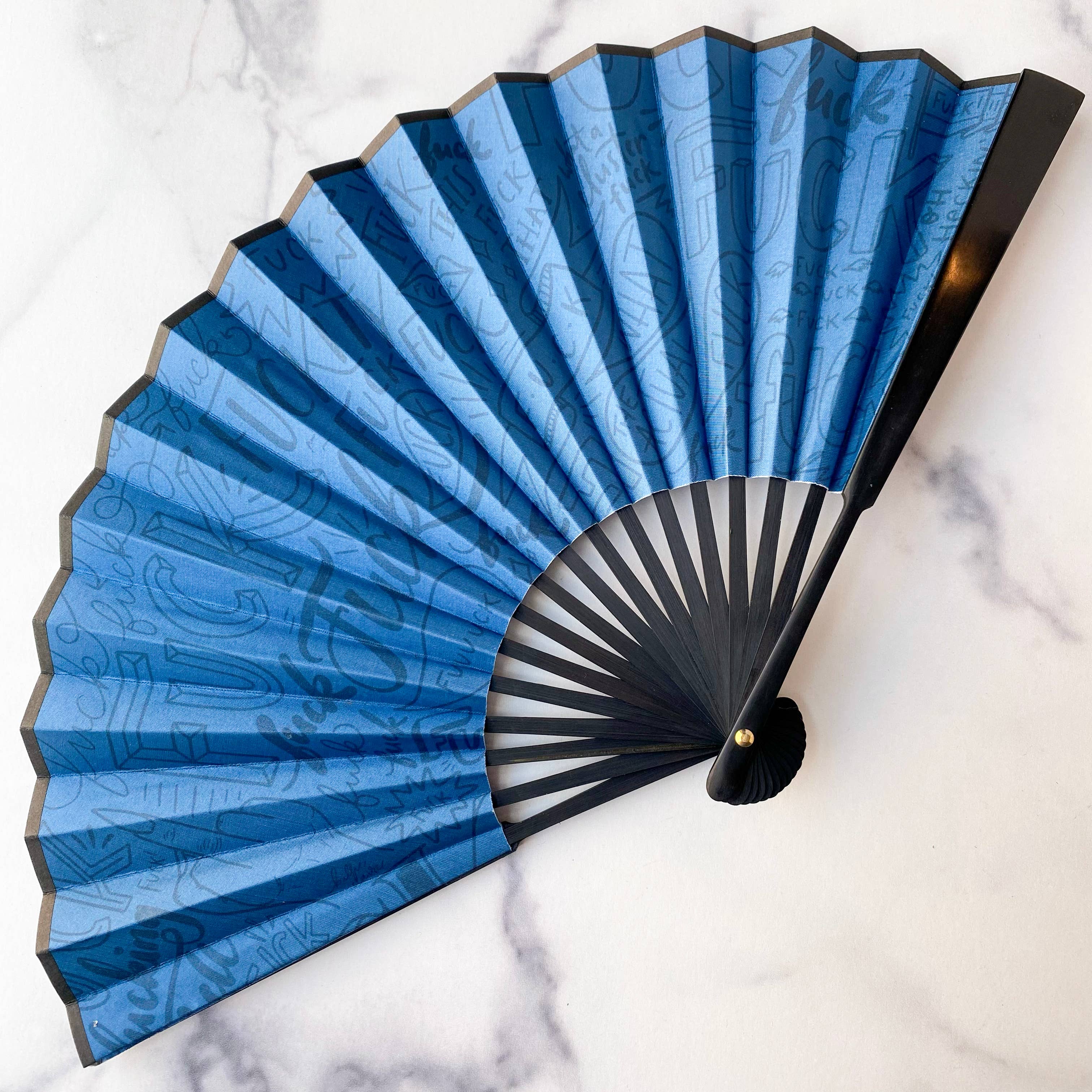 Billie Claire Illustration (Handmade) - Wholesale Handheld Folding Fan - Cluster F*ck Folding Hand Fan2