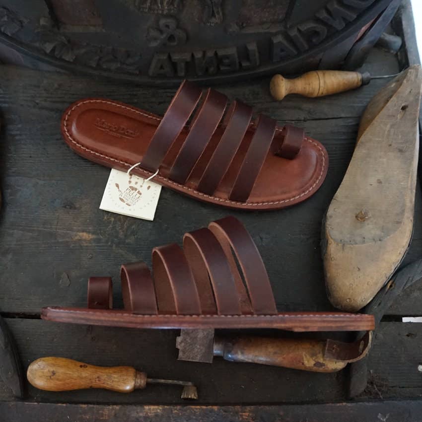 Mario Doni - Wholesale Sandals - Men's - Men's Leather and Vegetable-Tanned Leather Flip-Flops6