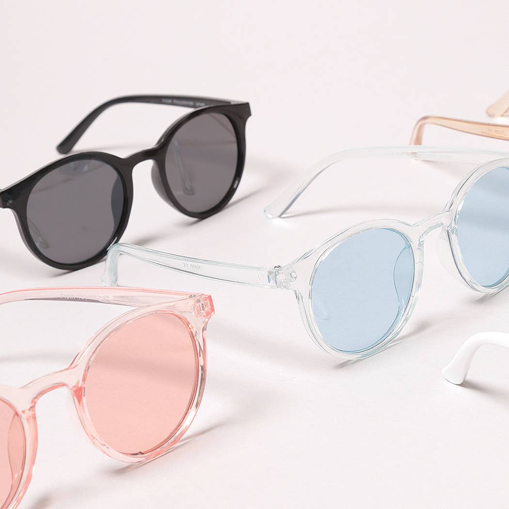 12 COULEURS ASSORTIES Lunettes de soleil rondes teintées audacieuses pour enfants en vente sur Faire5